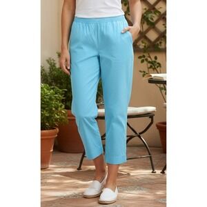 Fresh Produce Cotton Lounge Pants Womens Size L Blue Elastic Waist Comfy Pull On
